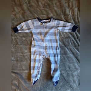 3/$10Onzie Navy and White Checkered Kids Footie
